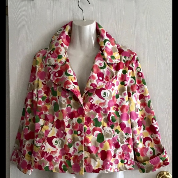 Live A Little jacket short colorful size M stretch colorful - Picture 1 of 8